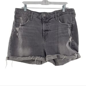 Old Navy Women's Size 16‎ Gray Denim Distressed High Rise OG Shorts.